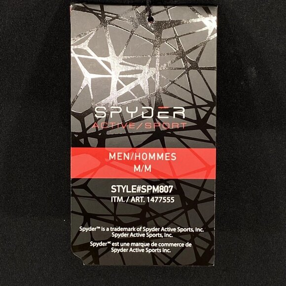 SPYDER 1/4 Zip Shirt Mens Medium Black Base Layer Quick Dry Pullover - Picture 8 of 13